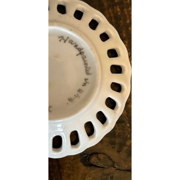 Ann Marie Murray Ring Dish Handpainted Porcelain Decorative Blue & White Detaili - Picture 4 of 6